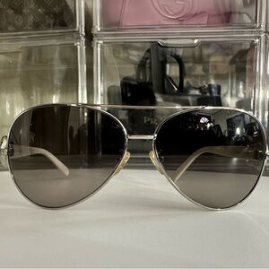 Fendi Silver Aviator Sunglasses women authentic